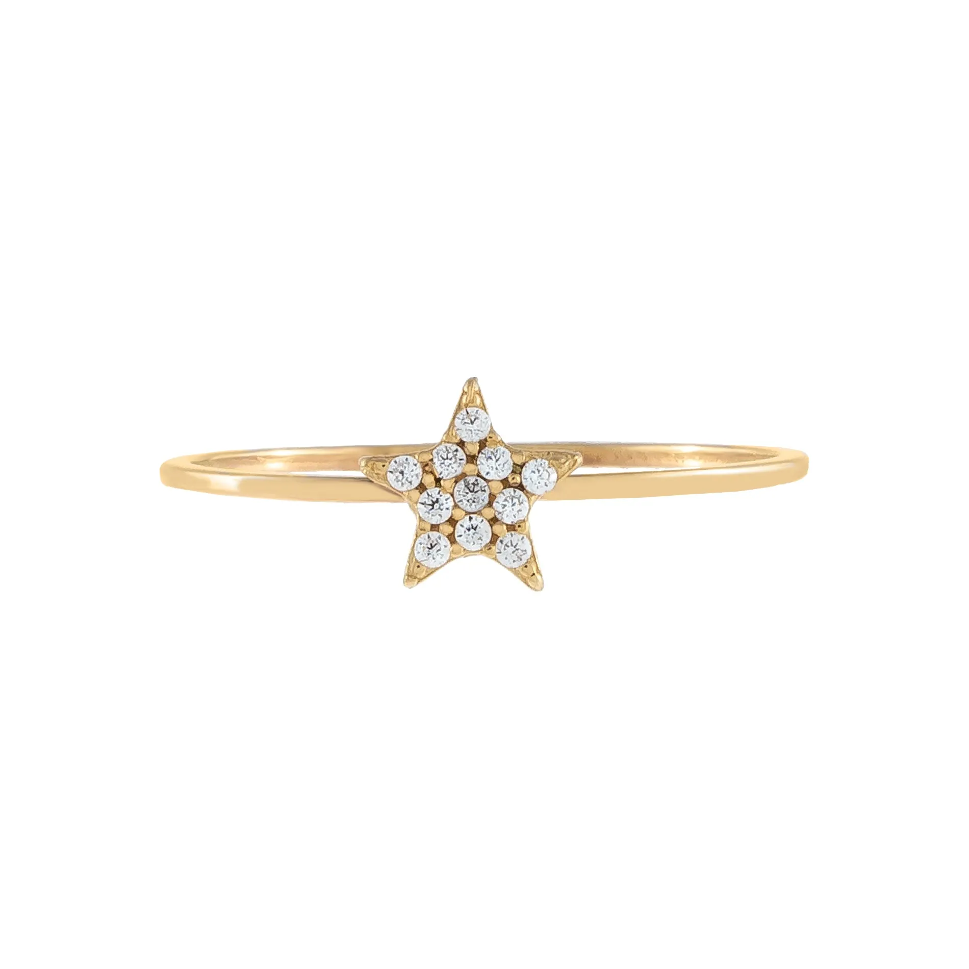 Pavé Star Ring 14K