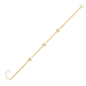 Pavé Star X Cuban Bracelet