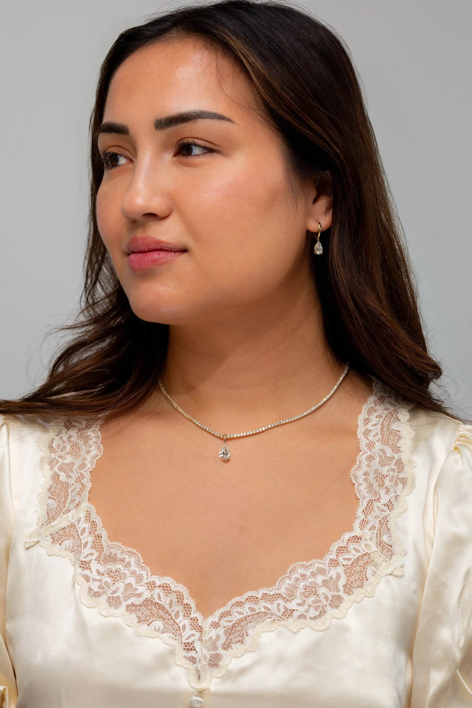 Pear Lab Diamond Tennis Necklace