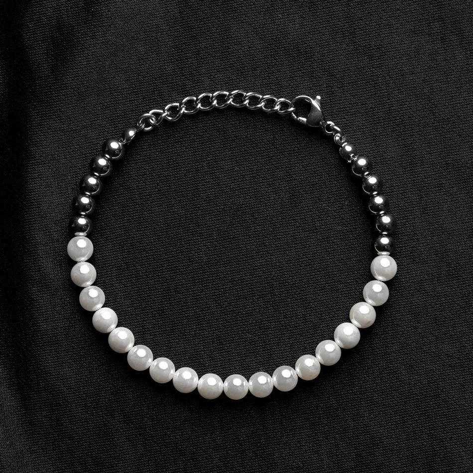 Pearl & Silver Bead Bracelet