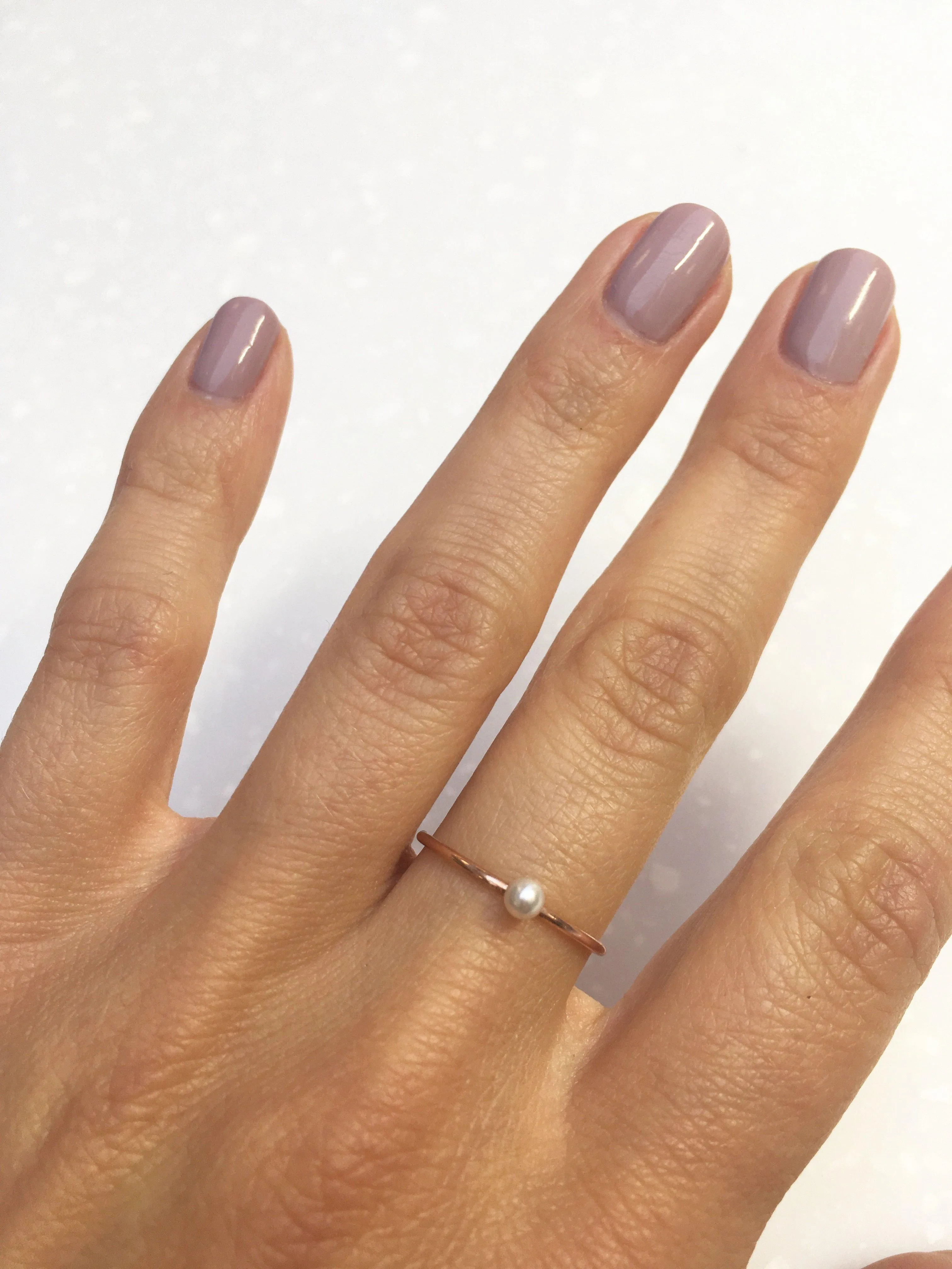 Pearl Stacking Ring in Rose Gold
