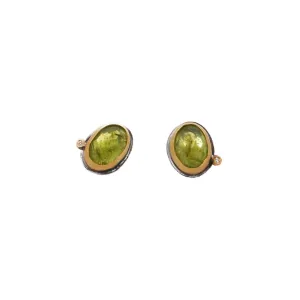 Peridot Stud Earring with Diamond