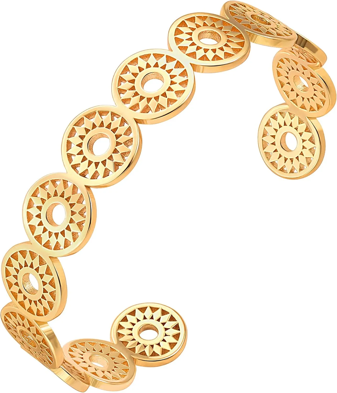 PERNNLA PEARL Dainty Gold Bar Bracelet for Women Simple Delicate Thin Cuff Bangle Hook Bracelet 18K Gold Plated Handmade Minimalist Jewelry