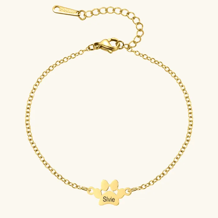 Personalised Paw Print Bracelet (Ready in 5 weeks)