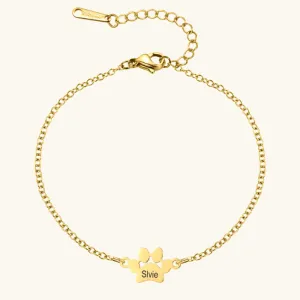 Personalised Paw Print Bracelet (Ready in 5 weeks)