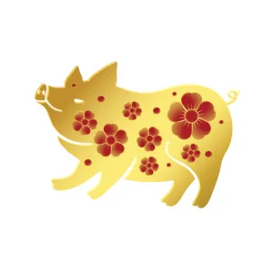 Pig with flowers