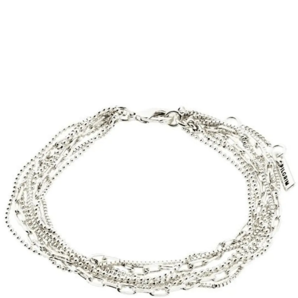 Pilgrim Lilly Silver Fine Layered Bracelet