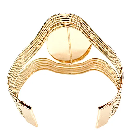 Pink Large Faux Gemstone Cuff Bracelet