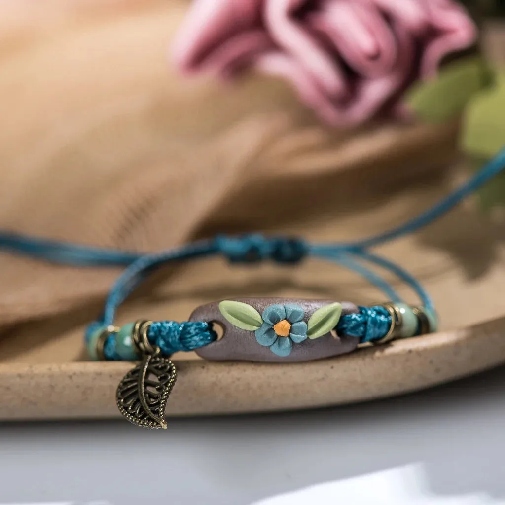 Plant hand-kneaded Ceramic Adjustable Bracelet