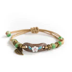 Plant hand-kneaded Ceramic Adjustable Bracelet