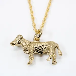 Prize Hereford Steer Necklace or Charm for her in 14kt Gold Vermeil