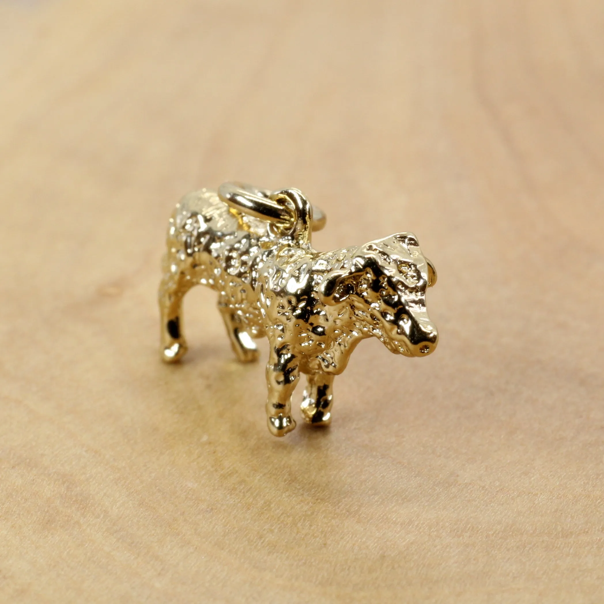 Prize Hereford Steer Necklace or Charm for her in 14kt Gold Vermeil