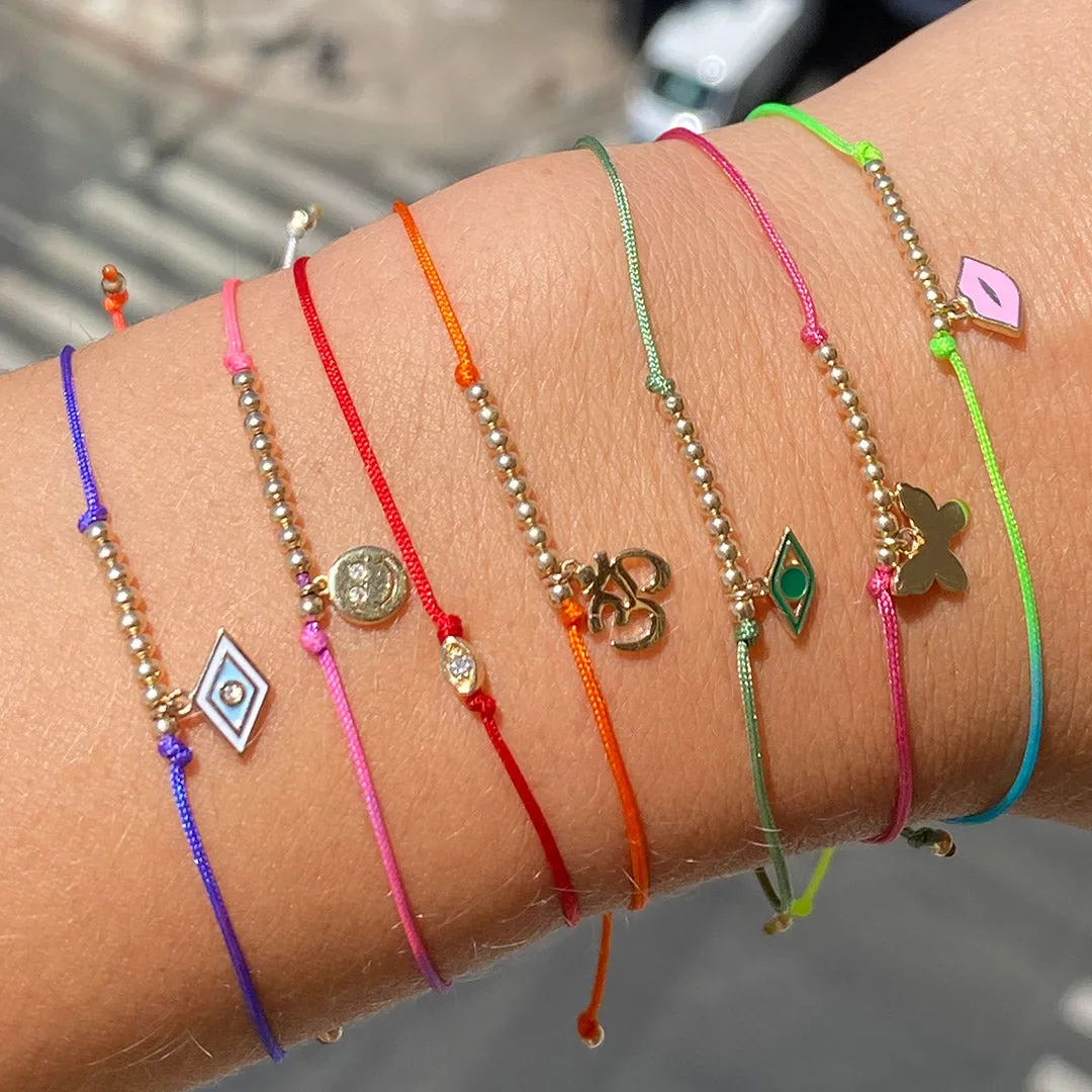 Pure Gold Tiny OM Sign Cord Bracelet