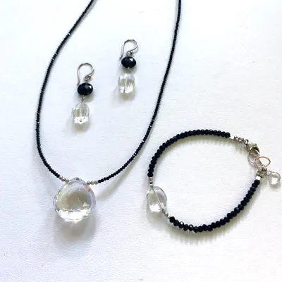 Quartz & Spinel Luna Simple Bracelet