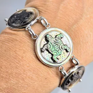 "Tahitian Tortuga" 6.5" - 7.5" Bracelet - Tahitian Mother Of Pearl, Anti-tarnish Sterling