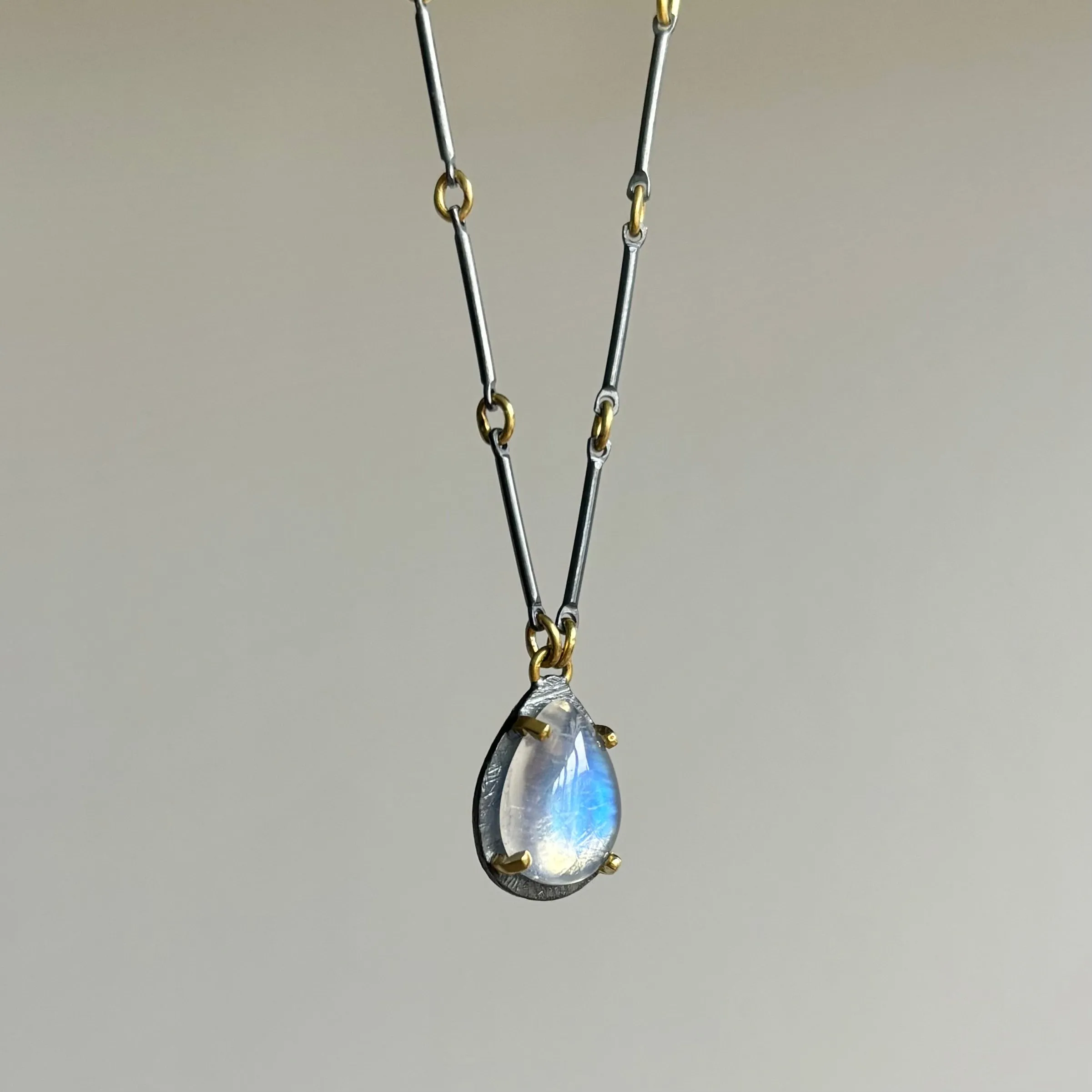 Rainbow Moonstone Drop Necklace