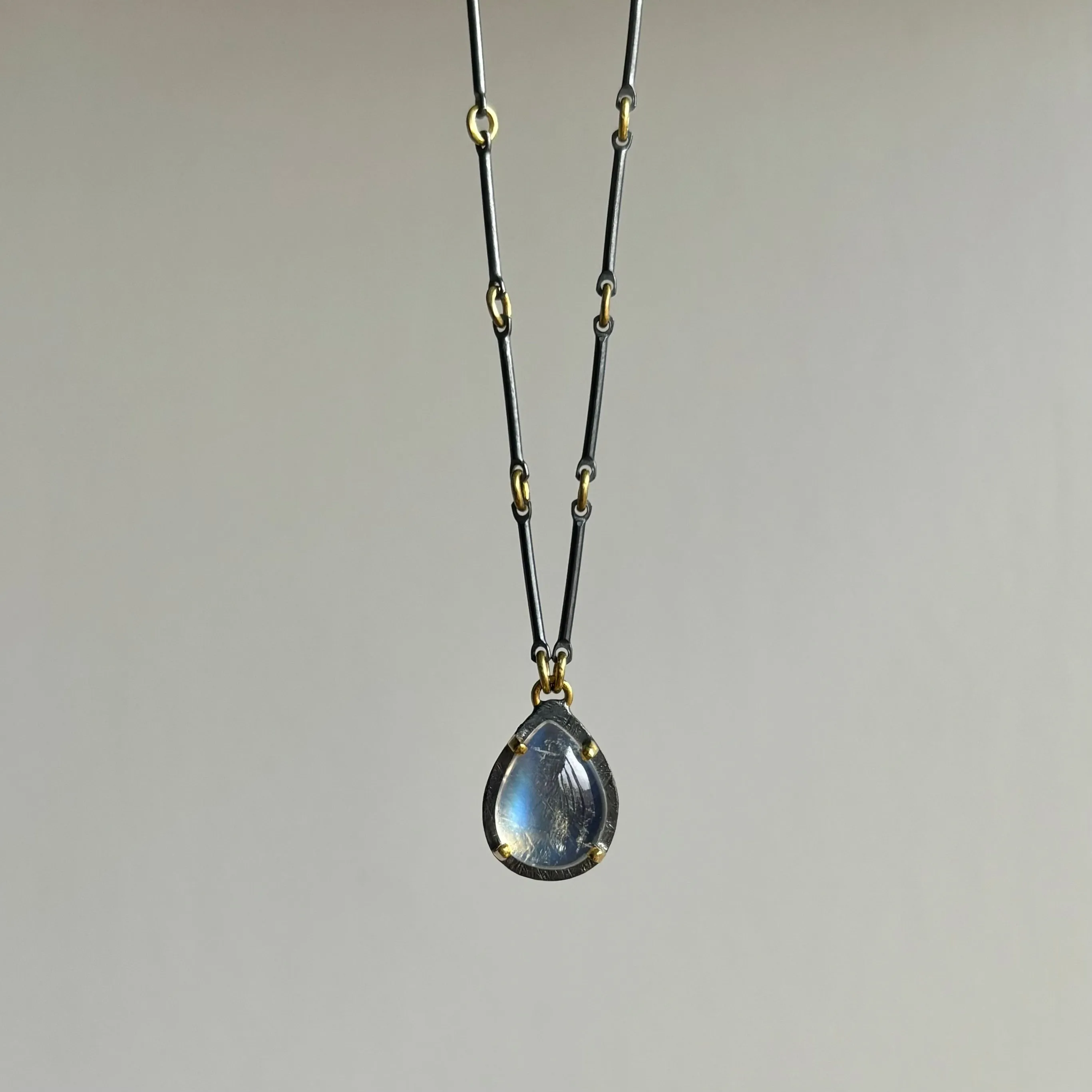 Rainbow Moonstone Drop Necklace