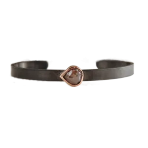 Raw Diamond Rhodium Cuff