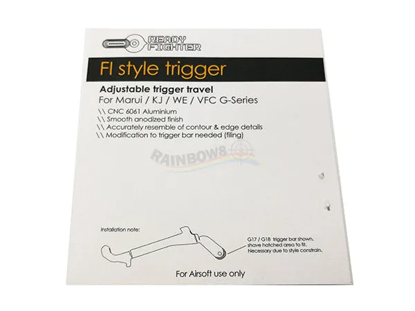 Ready Fighter Aluminium Trigger for Marui / WE / VFC / KJ  G-Series GBB (Black)