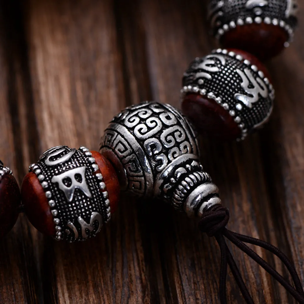 Real Solid 925 Sterling Silver Bracelet Beaded Lection Animals PiXiu Lobular Red Sandalwood Jewelry