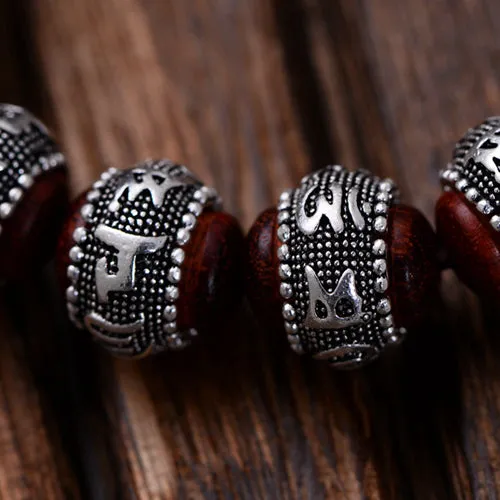 Real Solid 925 Sterling Silver Bracelet Beaded Lection Animals PiXiu Lobular Red Sandalwood Jewelry