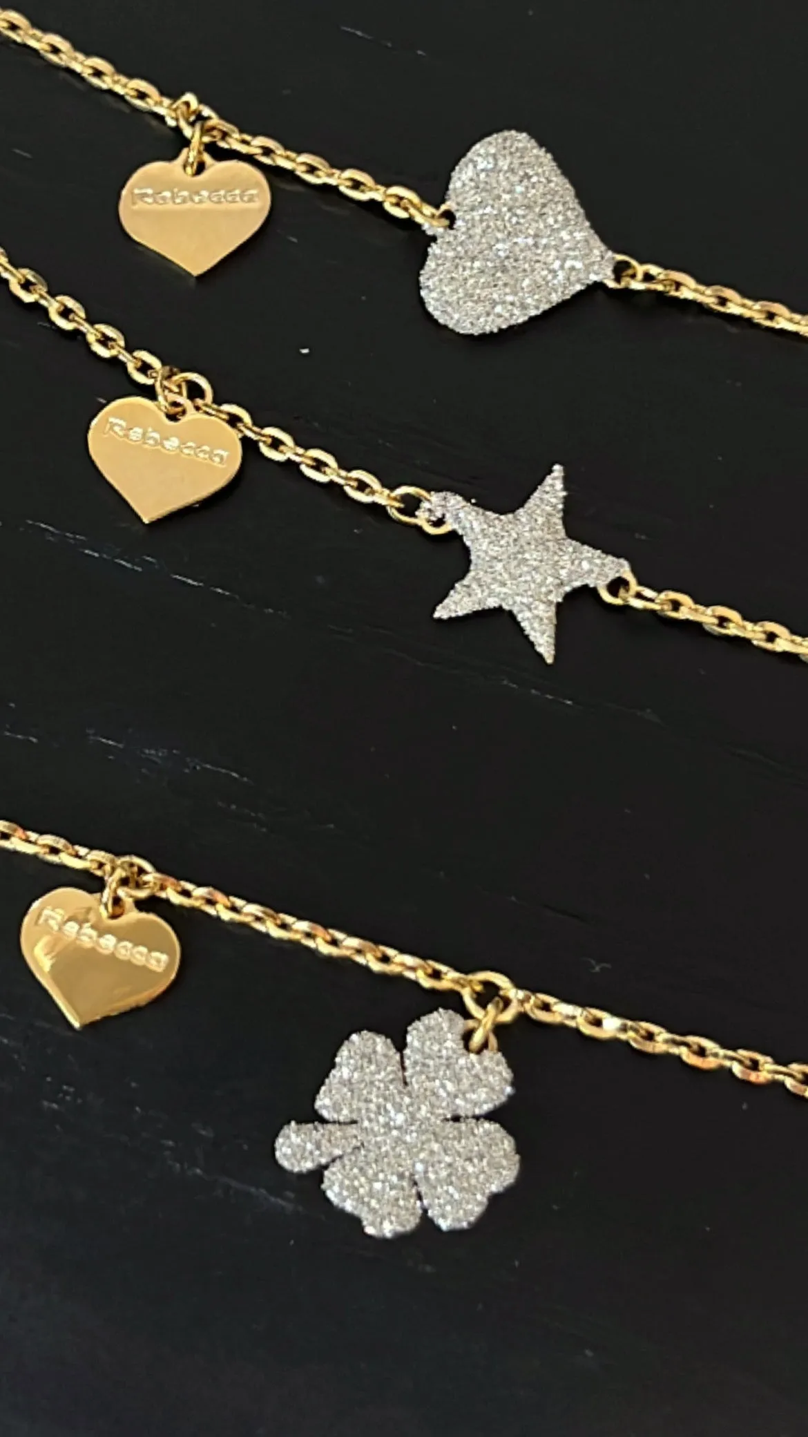 Rebecca Jolie Heart Gold Bracelet