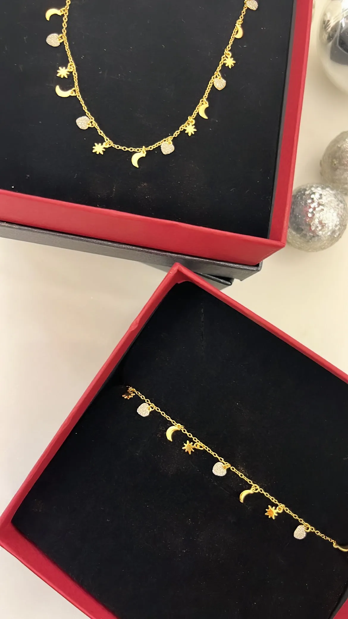Rebecca Jolie Star & Moon Gold Bracelet