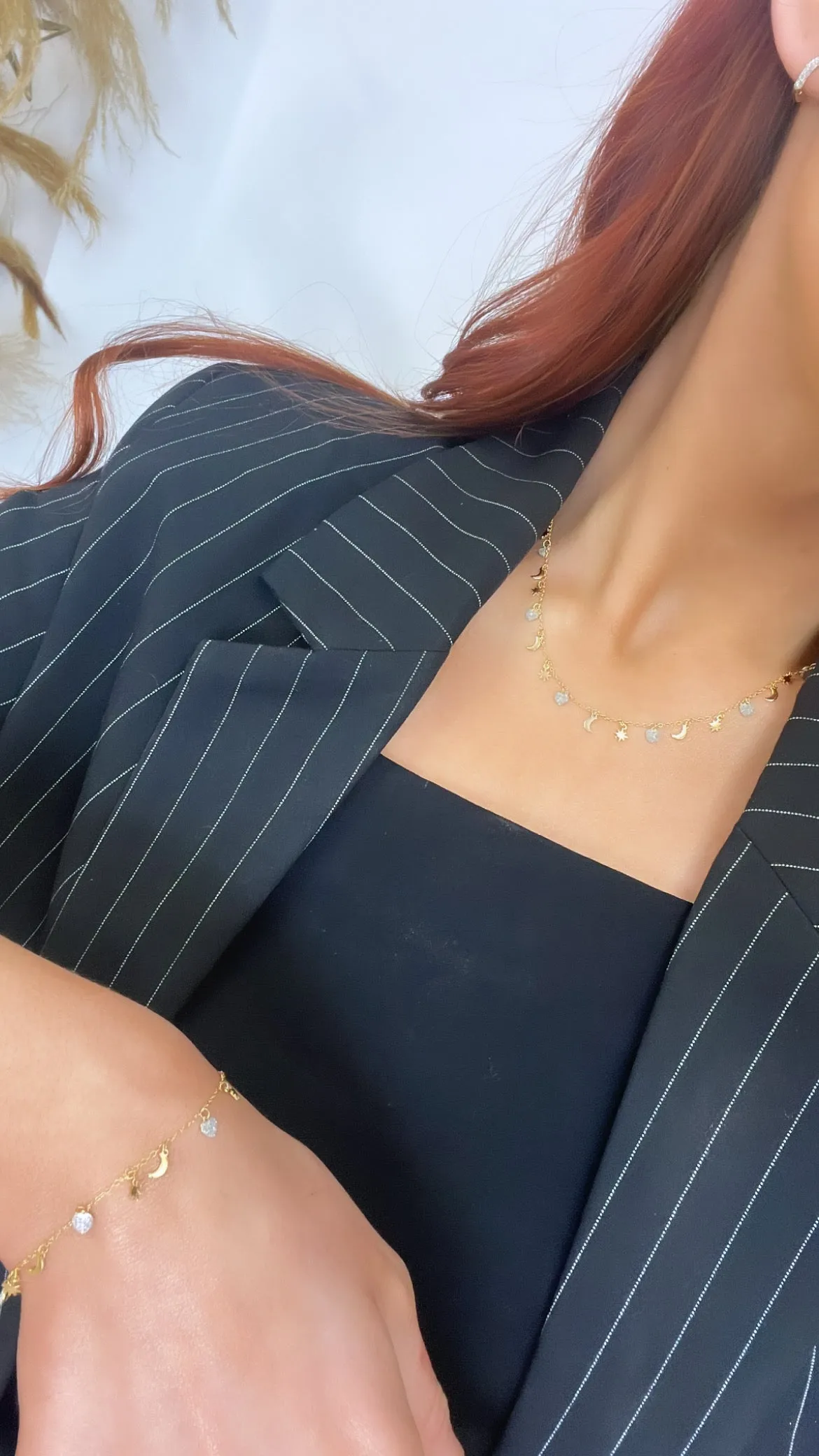 Rebecca Jolie Star & Moon Gold Bracelet