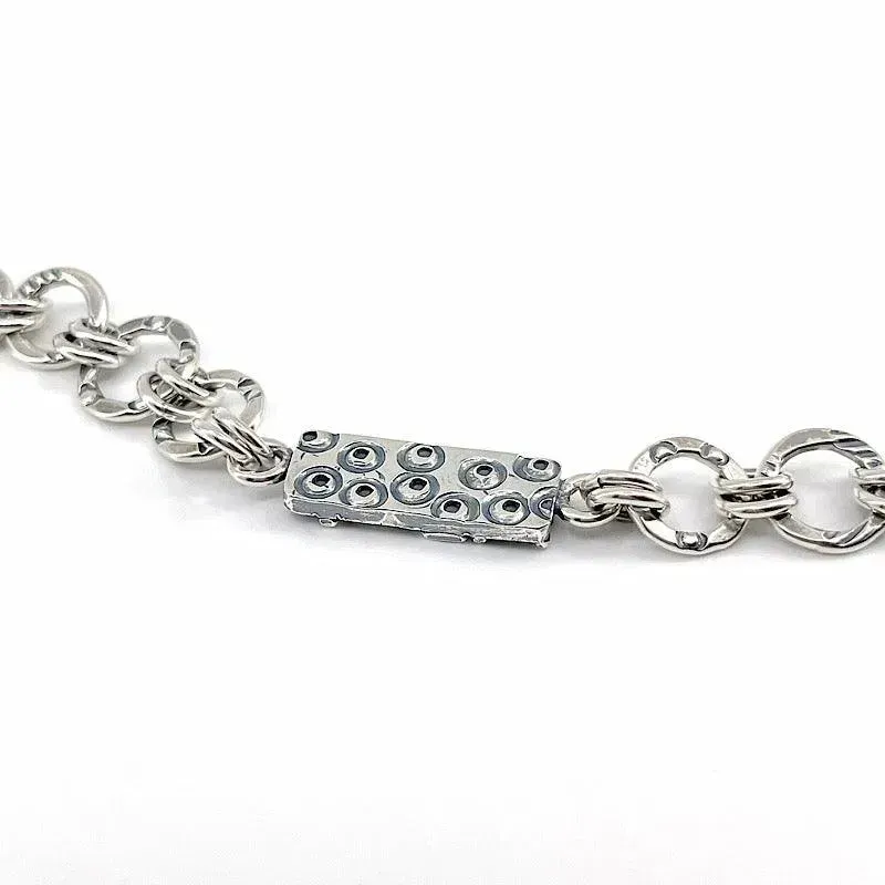 Reversible Sterling Silver and Patina Bracelet
