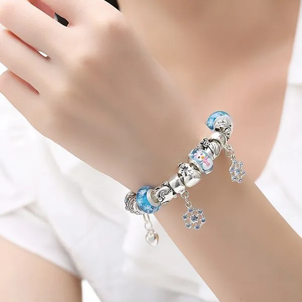 Rhinestone Water Drop Platinum Bracelet