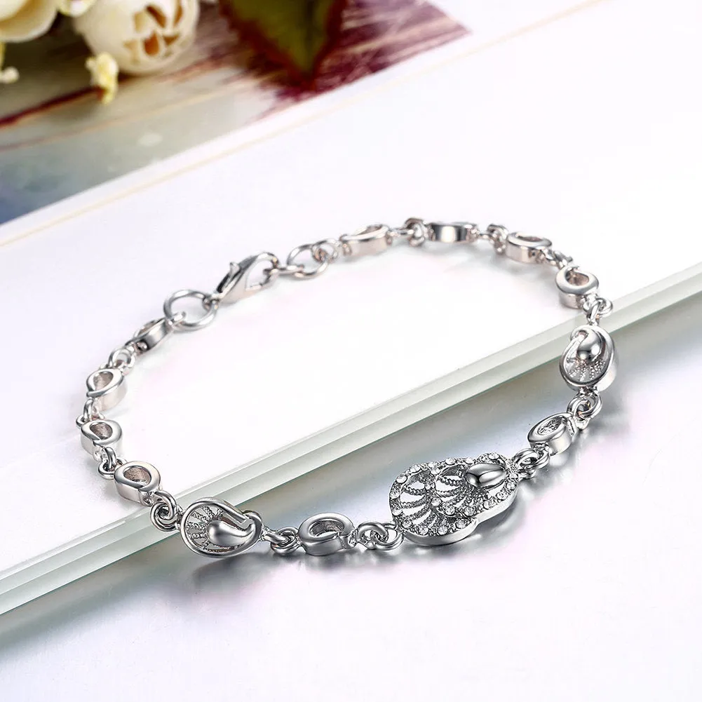 Rhinestone Water Drop Platinum Bracelet