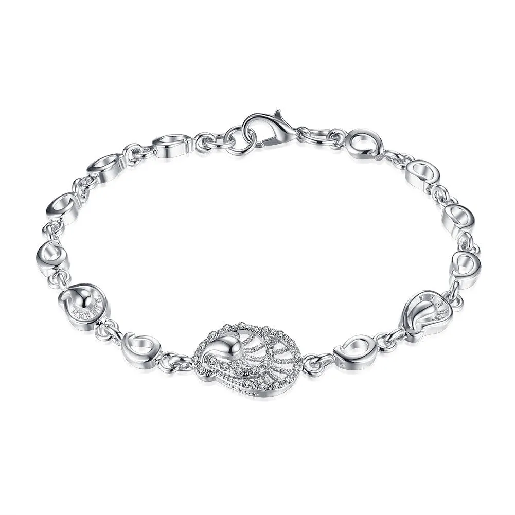 Rhinestone Water Drop Platinum Bracelet