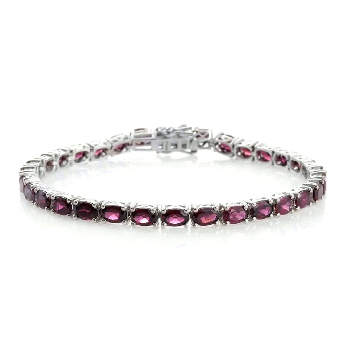 Rhodolite Garnet 925 Sterling Silver Tennis Bracelet Jewelry