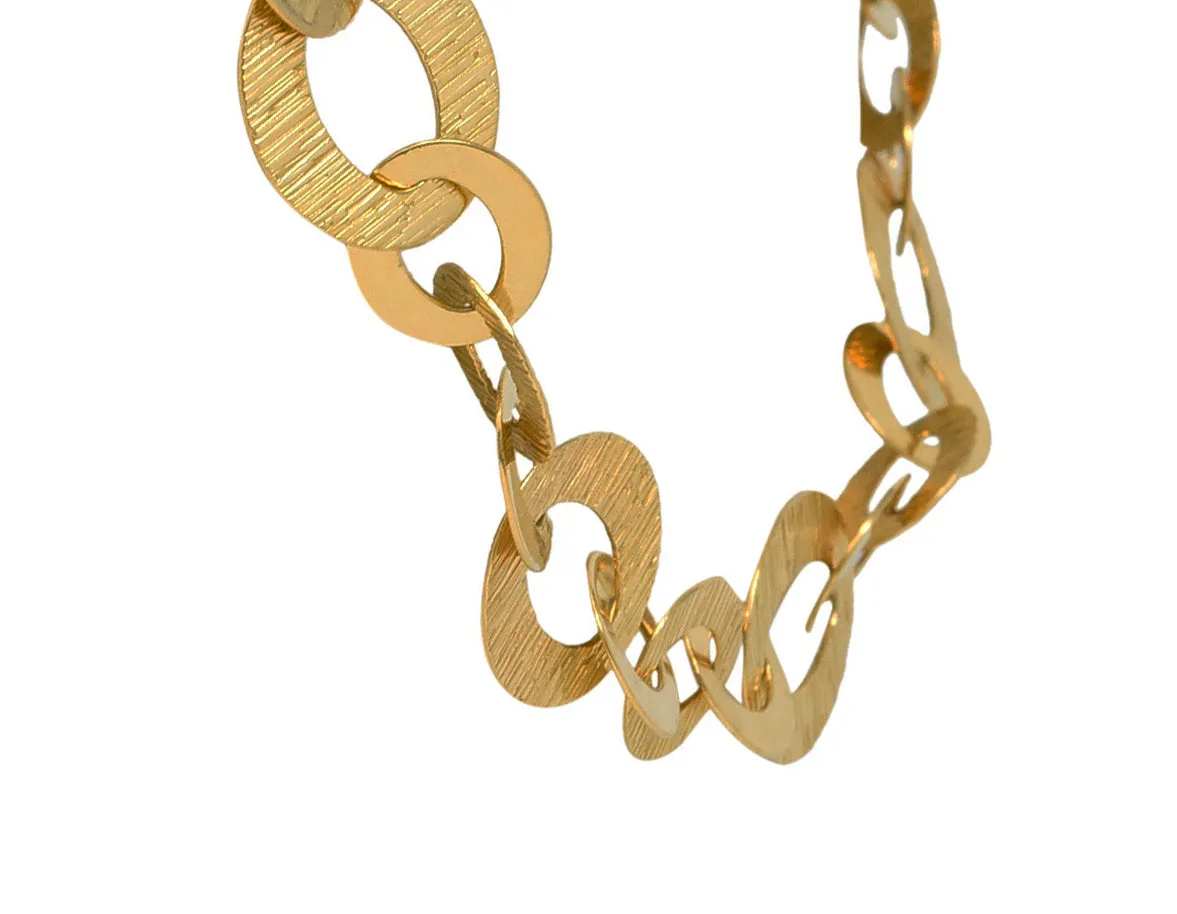 Roberto Coin Sapphire Cabochon 18 Karat Gold Italian Link Necklace