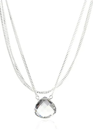 Rock Crystal Quartz Triple Strand Bracelet