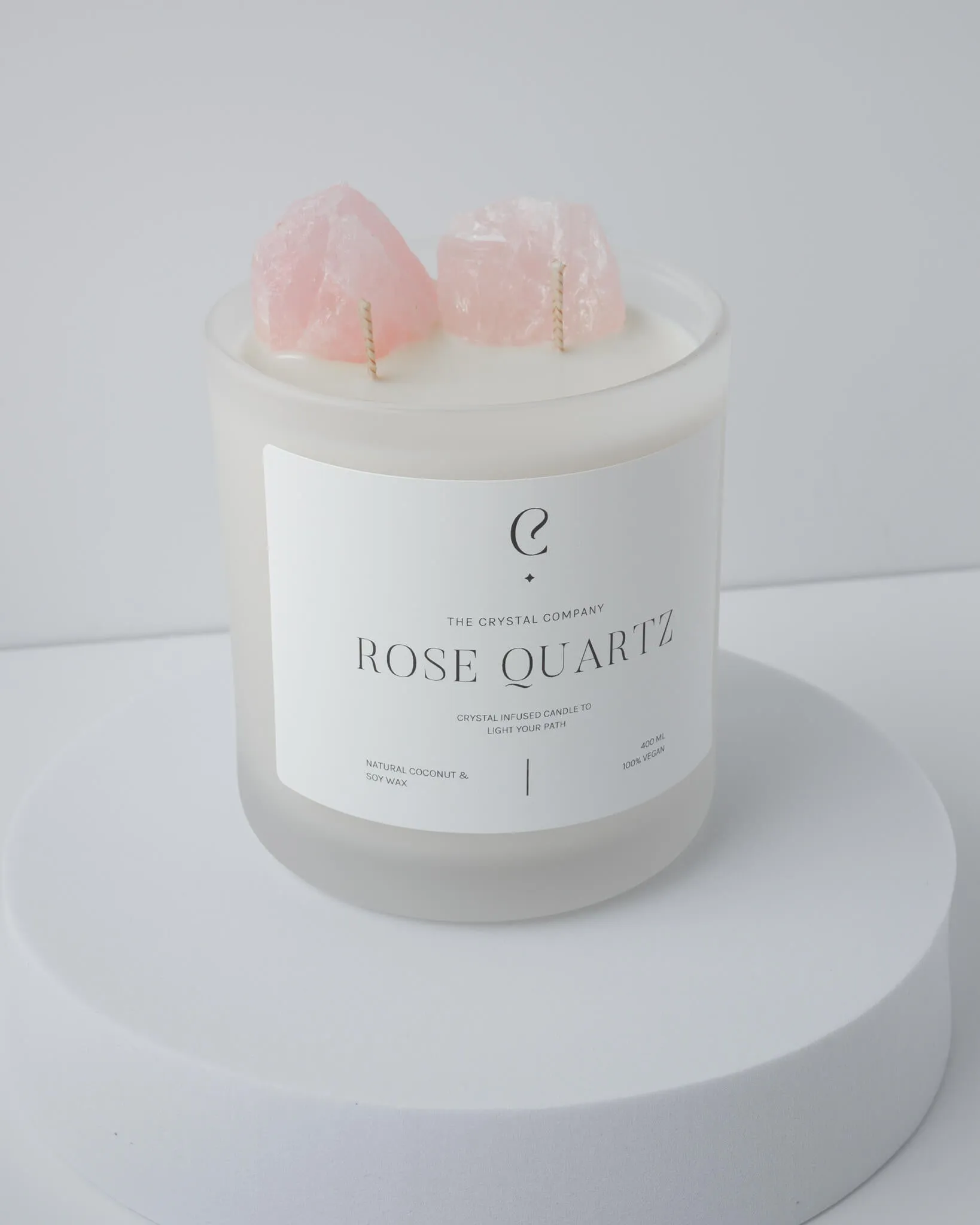 Rose Quartz Crystal Candle