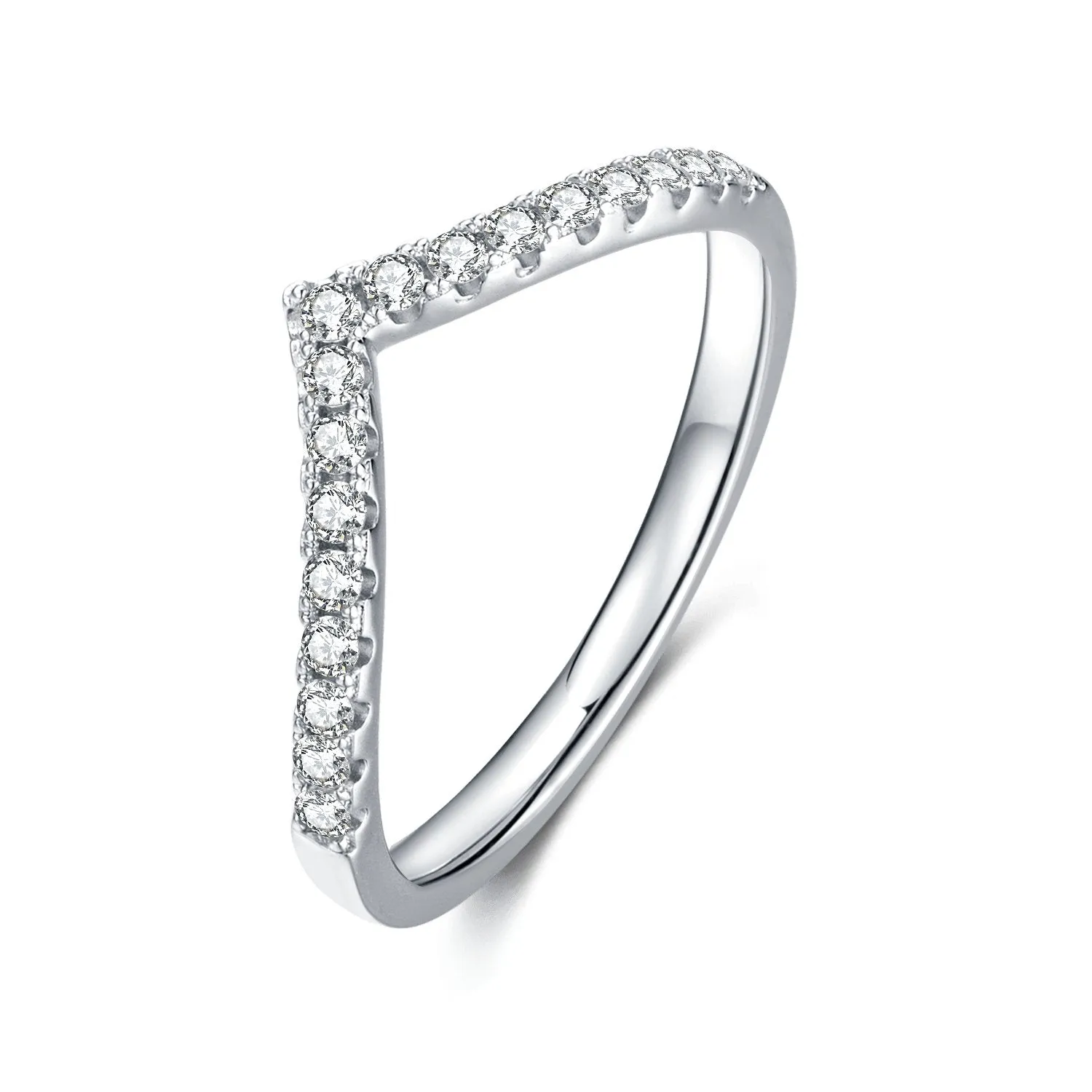 Round Diamond V Ring Band