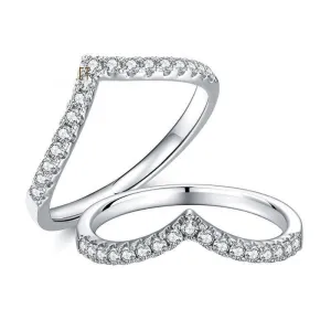 Round Diamond V Ring Band