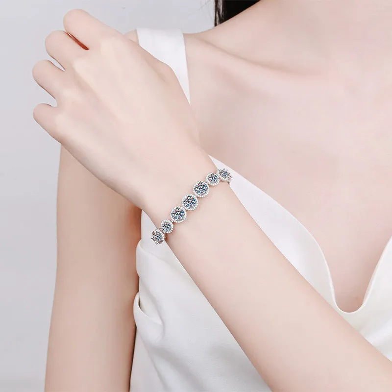 Round Moissanite Luxury Tennis Bracelet