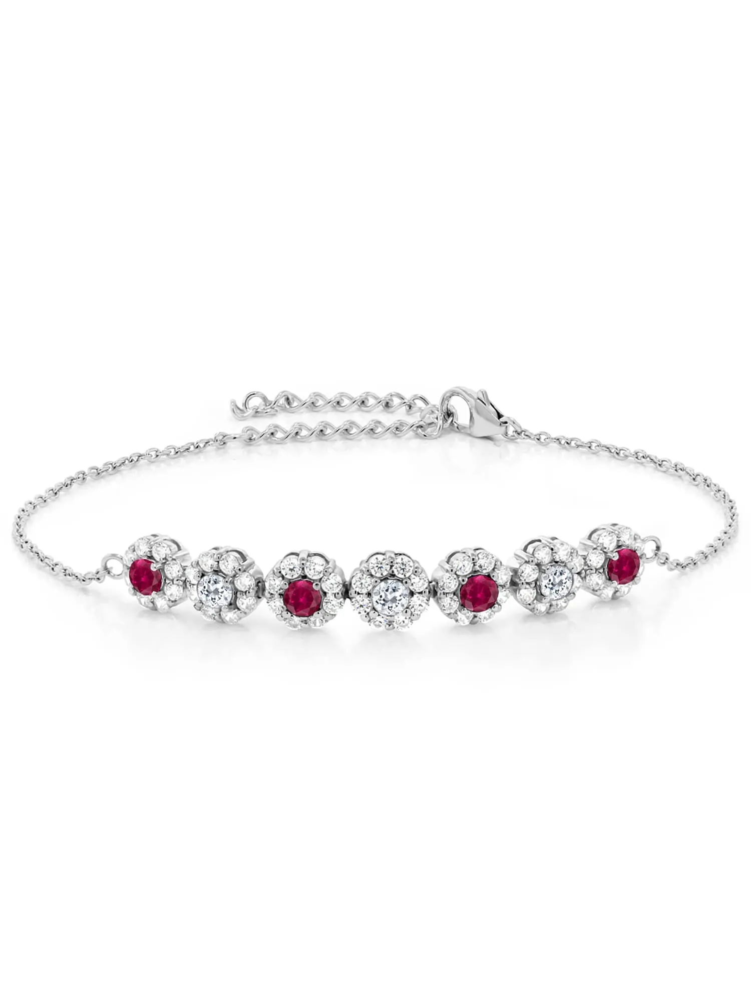 Ruby 925 Sterling Silver Tennis Bracelet Jewelry