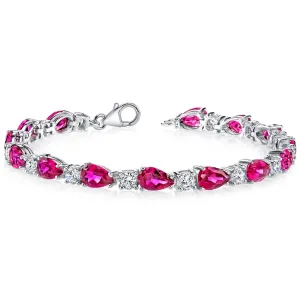 Ruby 925 Sterling Silver Tennis Bracelet Jewelry