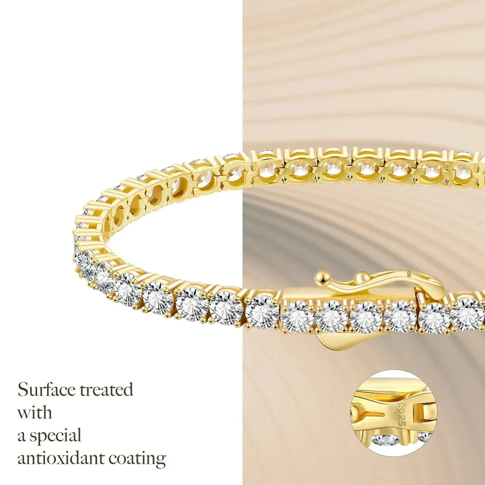 S925 Silver CZ Diamond Tennis Bracelet - 3mm