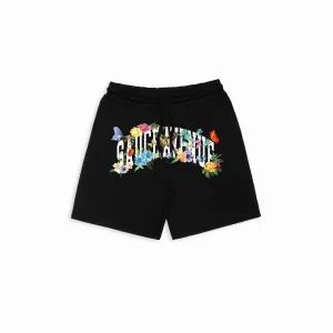 SA Curve Flowers & Butterflies White (B) | Black Shorts