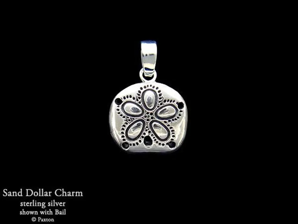 Sand Dollar Charm Necklace Sterling Silver