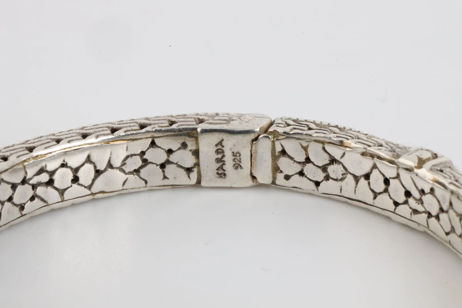 Sarda 925 Silver Hinged Cuff Bracelet (30.43g.)