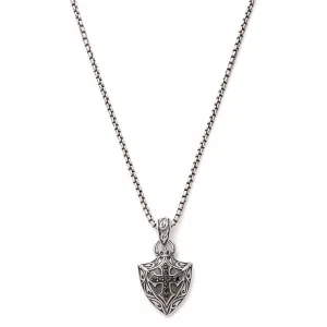 Scott Kay Sparta Black Sapphire Cross Pendant For Men on 26" Easewear Box Chain