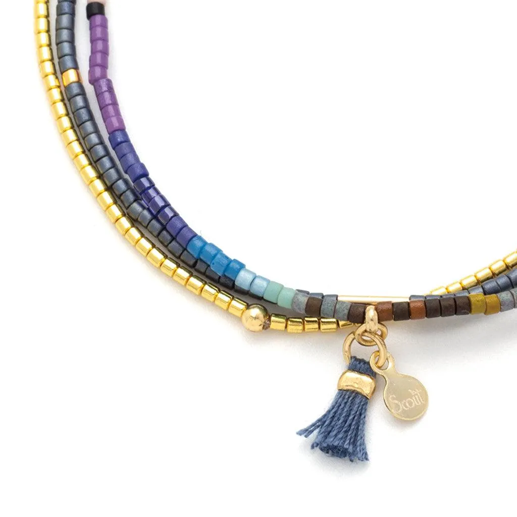 Scout Curated Wears Chromacolor Miyuki Bracelet Trio - Dark Multi
