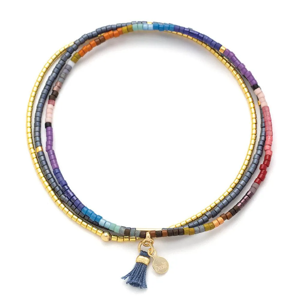 Scout Curated Wears Chromacolor Miyuki Bracelet Trio - Dark Multi