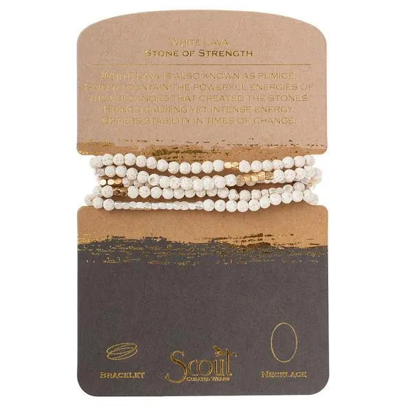 Scout Curated Wears Stone Wrap Bracelet/Necklace - White Lava