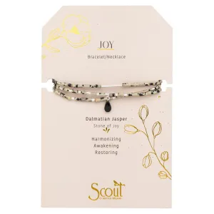 Scout Curated Wears Teardrop Stone Wrap Bracelet - Dalmatian Jasper/Obsidian